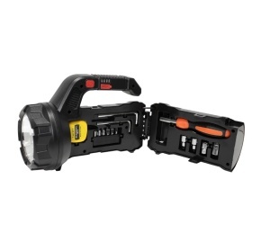 Lanterna Led 18W multifunctionala, Set Scule incluse, acumulator reincarcabil USB Type C, 5 moduri iluminare, avertizare luminoasa, leduri stare incarcare baterie, negru - Img 3