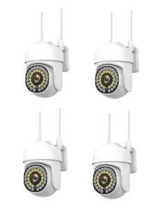Pachet 4 x Cameră de Supraveghere Smart WIFI, 36 LED-uri, HD, IP66