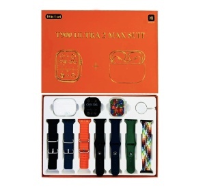 PACHET CEAS SMARTWATCH, ANDROID & IOS, 49MM, 7 CURELE + SET CASTI WIRELESS