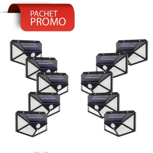SET 10 LAMPI SOLARE 100 LED - 3 MOD ILUMINARE - Img 1