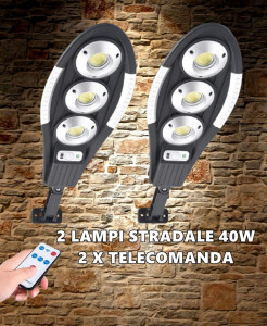 SET 2 LAMPI SOLARE STRADALE 3 CASETE 40W - Img 1