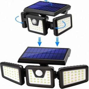 Set 3 x PROIECTOR SOLAR 3 CASETE, 74 LED-uri si senzor de miscare - Img 3