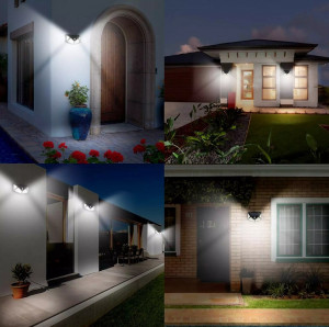 SET - 4 LAMPI SOLARE 100 LED-URI + LANTERNA CAP CADOU - Img 3
