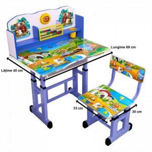 Set pentru copii cu birou si scaunel, metalic + MDF, 69x45 cm, reglabil - Img 7