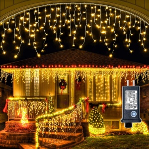 BLACK FRIDAY 2+2 GRATIS Instalatie franjuri pentru impodobirea casei 12 metri 300 led - total 48 metri 1200 led - Img 2