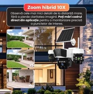 CAMERA DE SUPRAVEGHERE TRIPLA CU PANOU SOLAR, SLOT DE CARTELA 4G, 15MP - Img 5