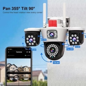 CAMERA SUPRAVEGHERE 4K 12MP CU 3 LENTILE + WIFI 5G + CABLU UTP - Img 4