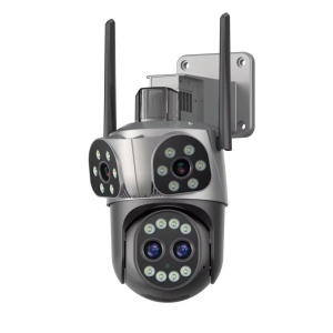 Camera Supraveghere WiFi JORTAN zoom optic JT-8856, 12MP, 4 Lentile cu Zoom, Senzor de miscare, Rotire 360°, Alarma, Vedere Nocturna Color, Waterproof, Negru - Img 5