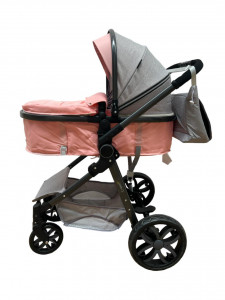 Carucior 2 in 1 T8, Cu landou Reversibil, copertina extensibila, geanta pentru scutece, strangere compacta, plasa de insecte si saltea bambus, turcoaz - Img 7
