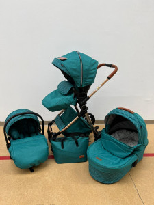Carucior 3 In 1, Scoica, Landou si Sport, Reversibil Si Cu Suspensii T6, Verde - Img 2