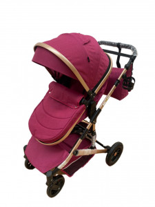 Carucior bebe 2 in 1, 0-36 luni, desene, T7 visiniu - Img 5