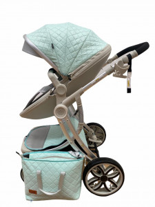 Carucior copii F1 2 in 1, 2 piese, 0-36 luni, verde deschis