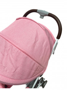 Carucior sport bebelusi, pliere troller, compatibil avion, roti pline, 0-36 luni, roz - Img 5