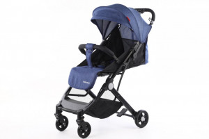 Carucior sport copii, pliere compacta pentru avion, cu sistem troller, C8 albastru