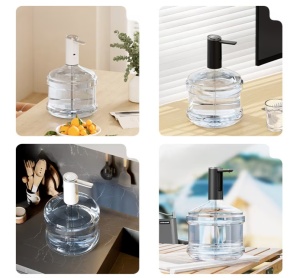 Extractor electric de apa, un buton pentru a distribui apa, depozitare pliabila, durata lunga de viata 1200mah, aplicabil in mai multe scenarii, material sigur, negru - Img 2