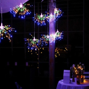 Instalatie 10 artificii decorative, 1200 leduri, 10 metri, interconectabila, Multicolor