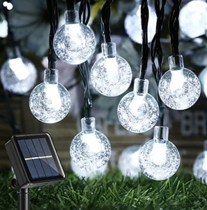 Instalatie solara Globulete Cristal LED, 19,5 metri ,150 led, ALB RECE - Img 5