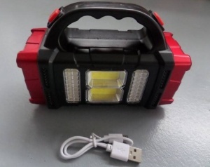 Lanterna cu incarcare solara LED HB-2678 25W, COB lateral, Power Bank, slot USB - Img 3