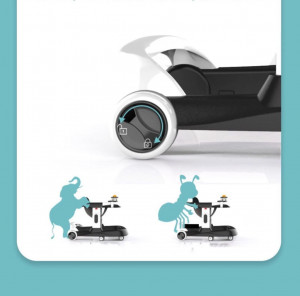 Premergator si Antemergator, 3 in 1,functie si de scaun de masa, reglabil pe inaltime, cu roti de silicon,muzical,gri - Img 2