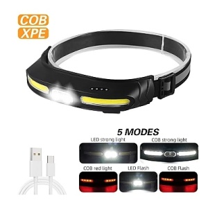 SET 2 X Lanterna de cap 5 moduri de functionare CH500 lumina alba si rosie incarcare USB 400lm - Img 6