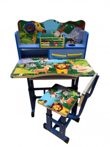 Set birou si scaunel, pentru copii, lemn si metal, +2 ani , B15