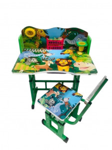 Set birou si scaunel, pentru copii, lemn si metal, +2 ani B9