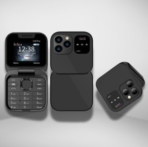 Telefon mobil mini cu ecran dublu, butoane mari, lanterna LED, camera foto, 2 x Nano SIM, player muzical, radio - Img 5