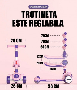 TROTINETA 2 IN 1 CU SEZUT, LUMINITE SI MUZICA - Img 5
