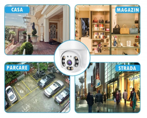 2 CAMERE SUPRAVEGHERE WIFI ICSEE 5MP AH-XM-A6 + CARD CADOU - Img 8