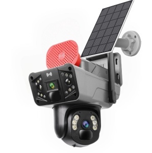 Camera De Supraveghere Dubla, Panou Solar, Conexiune 5G SIM Slot, 8MP FULL HD, 355°, Impermeabil, Alarma, Tracking, Microfon