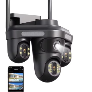 CAMERA SUPRAVEGHERE 16MP , 4 LENTILE , SENZOR MISCARE, ALARMA, ALERTE TELEFON - Img 1