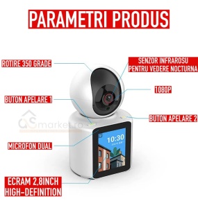 CAMERA SUPRAVEGHERE CU APELARE WIFI , ECRAN, SENZOR MISCARE,VEDERE NOCTURNA - Img 6