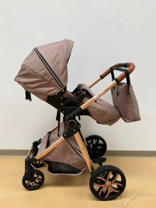 Carucior 3 In 1, Scoica, Landou si Sport, Reversibil Si Cu Suspensii T6, Crem - Img 4