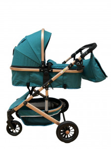 Carucior 3 In 1, T2, Scoica, Landou si Sport, Reversibil Si Cu Suspensii, Verde Inchis - Img 3