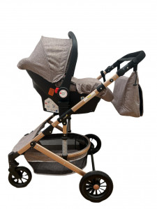 Carucior 3 In 1, T2, Scoica, Landou si Sport, Reversibil Si Cu Suspensii,Gri - Img 5