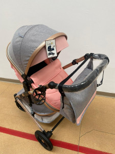 Carucior 3 In 1, T2, Scoica, Landou si Sport, Reversibil Si Cu Suspensii,GRI-ROZ - Img 6