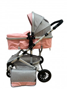Carucior bebe 2 in 1, 0-36 luni, desene, T7 roz - Img 4