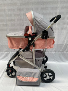 Carucior bebe 808 2 in 1, pliere cu o singura mana, roz - Img 2