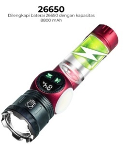 Lanternă puternica cu Zoom In/Out, 9 Moduri de Lumină Puternică, LED + COB, Carcasă din Aluminiu, Husă Gratuită - Img 5