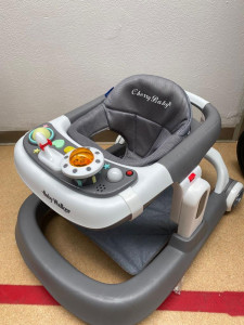 Premergator si Antemergator, 3 in 1,functie si de scaun de masa, reglabil pe inaltime, cu roti de silicon,muzical,gri - Img 3