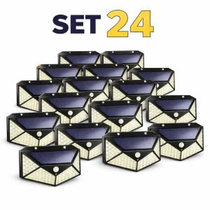 SET 24 LAMPI SOLARE CU SENZOR MISCARE 100 LED , SENZOR MISCARE , SENZOR CREPUSCULAR