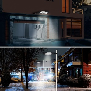 Set 3 Lampi Solare Stradale cu Telecomanda 200W , 156 LED 6 COB, cu Senzori de Amurg, Miscare si Lumina, IP65 Wateproof, 3 Moduri Functionare, Brat de Montare Inclus, Negru - Img 5