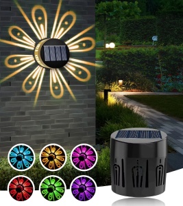 SET 6 LAMPI SOLARE DE PERETE EFECT FLORAL RGB ( led color ) - Img 1