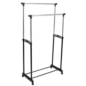 Stand haine dublu, negru, 83x43x94-168 cm - Img 4