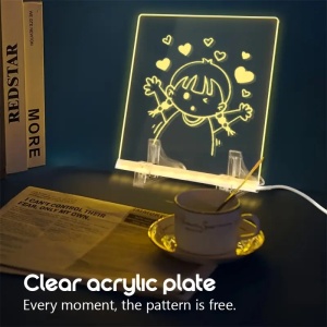 Tableta de scris si desenat pentru copii cu led si markere colorate - Img 4