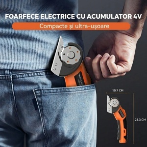 Taietor Electric Carton Fara Fir | Lama Otel Carbon | 6 mm | Blocare Siguranta | 430 g | Portocaliu - Img 2