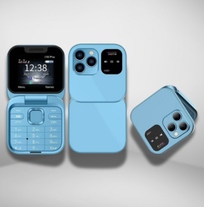 Telefon mobil mini cu ecran dublu, butoane mari, lanterna LED, camera foto, 2 x Nano SIM, player muzical, radio - Img 2
