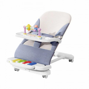 Balansoar TTY Pentru Bebeluși cu Pedale Muzicale, Tavă Detașabilă și Roți 360⁰-Premium Baby, Albastru
