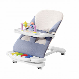 Balansoar TTY Pentru Bebeluși cu Pedale Muzicale, Tavă Detașabilă și Roți 360⁰-Premium Baby, Roz - Img 6