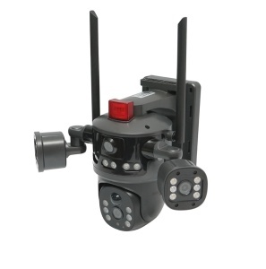 Camera supraveghere Ai 4G, cu 3 obiective, panou solar 8W, rotativa 360 PTZ, detectie umana, infrarosu, alarma si aplicatie V380 Pro - Img 5